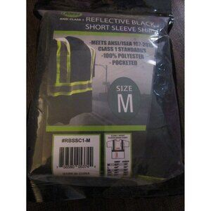 Forester Men's Class 1 Reflective Black Short Sleeve Safety T-Shirt Medium